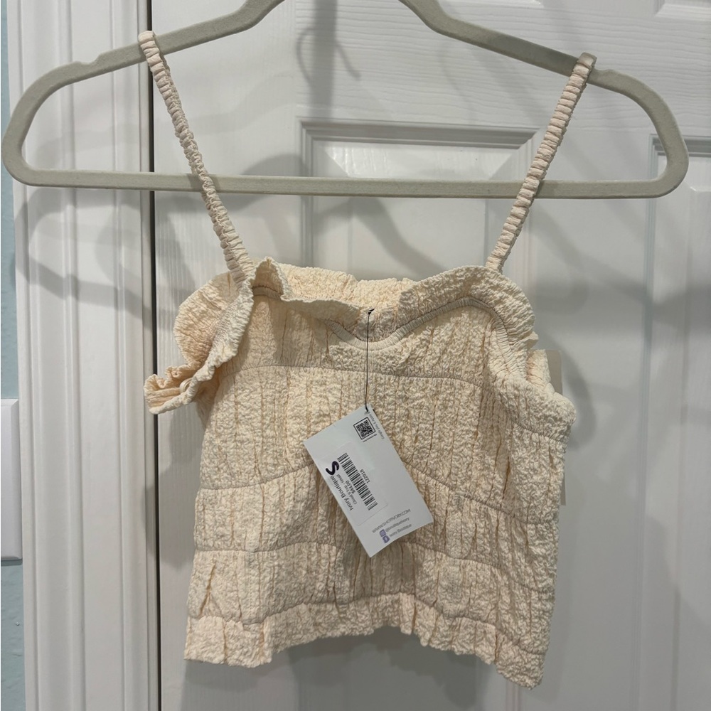 Lush Cream Ruffle Camisole